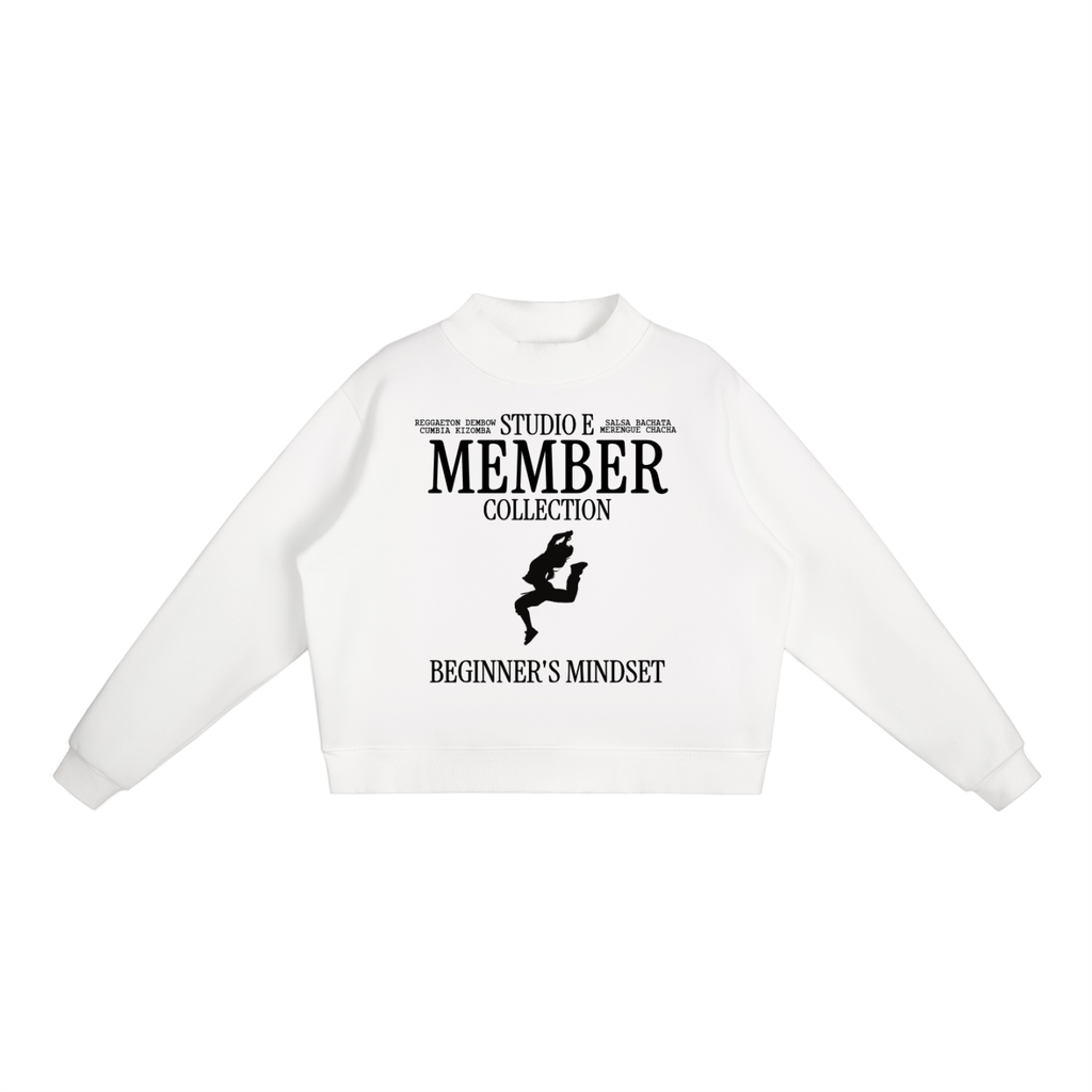 Essential Fleece Mock-Neck Crew Sweatshirt