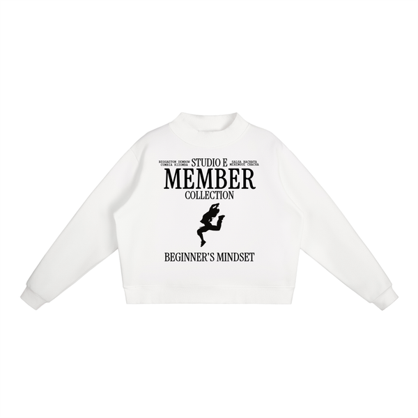 Essential Fleece Mock-Neck Crew Sweatshirt
